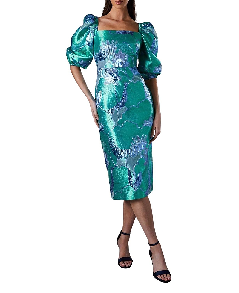 Coast Bubble Sleeve Jacquard Dress