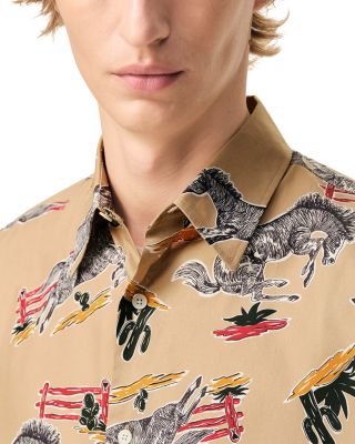 Boxy Shirt With Horse Print 