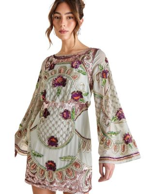 Heavily Embellished Sequin Mini Dress