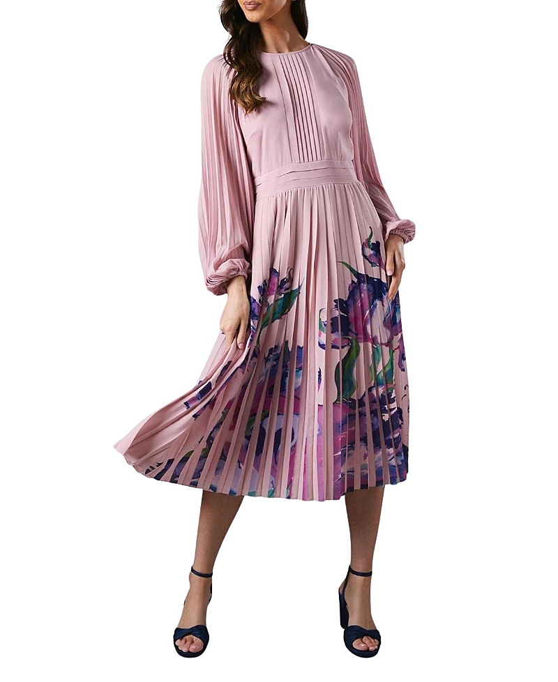 Coast Placement Print Pleat Dress