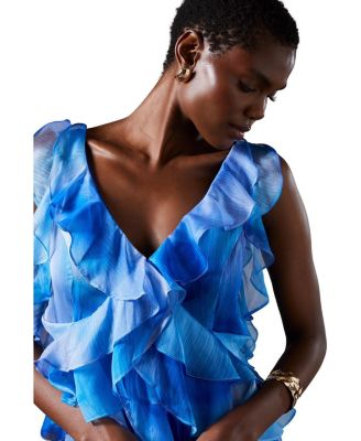 Sleeveless V-Neck Chiffon Maxi Dress