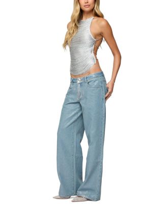 Kalana Crisscross Backless Fringed Top