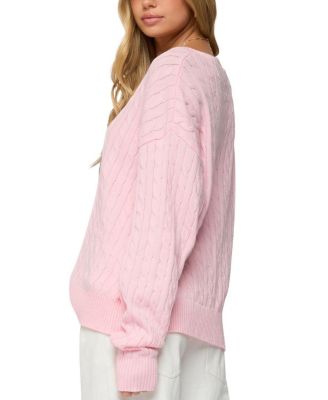 Polly V Neck Cable Knit Sweater