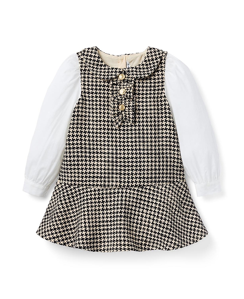 Janie and Jack Girls' Houndstooth Tweed Dropwaist Dress - Baby, Little Kid, Big Kid