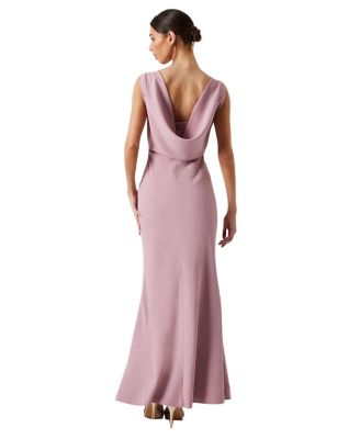 Cowl Back Maxi Bridesmaid Dress