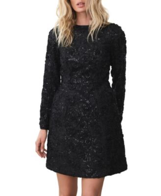  Women's Sequin Applique Mini Dress