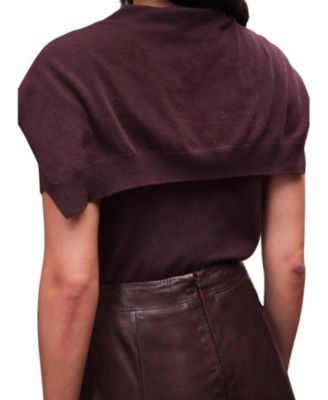  Women's Cotton Blend Scarf Detail Knit Top