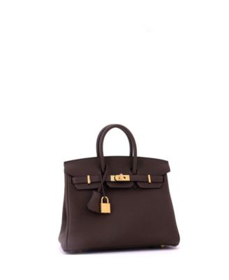 Birkin 25 Handbag Brown Togo with Gold Hardware