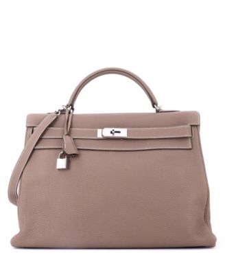 Kelly 40 Handbag Grey Togo with Palladium Hardware