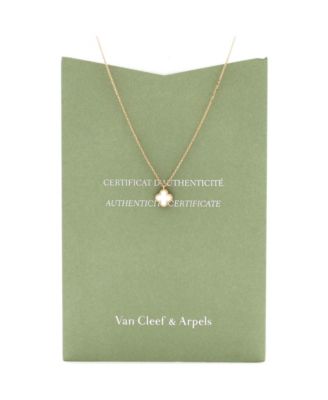  Sweet Alhambra Pendant Necklace 18K Gold and Mother of Pearl, 14.75 - 15.5"