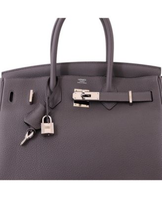 Birkin 30 Handbag Grey Togo with Palladium Hardware