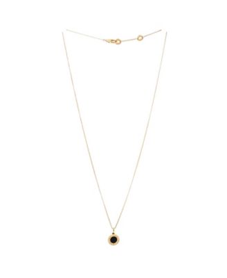 Pendant Necklace 18K Gold with Onyx, 18.5 - 19.25"