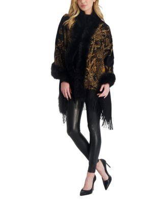  Double Face Cashmere Stole With Toscana Lamb Tape Top And Bottom