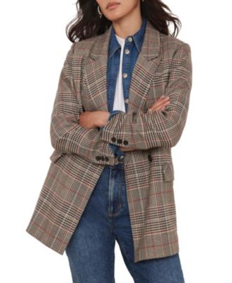 Women's Checked Double Breasted Blazer