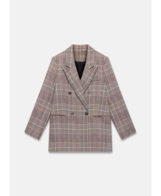 Women's Checked Double Breasted Blazer