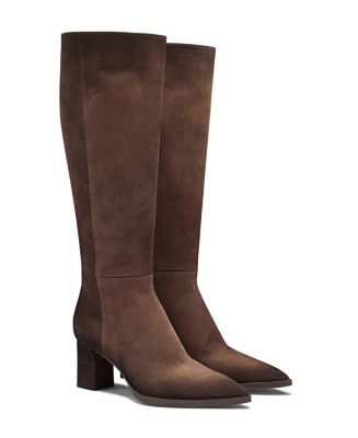 Santoni Women's Suede Mid-Heel Boot | Bloomingdale's