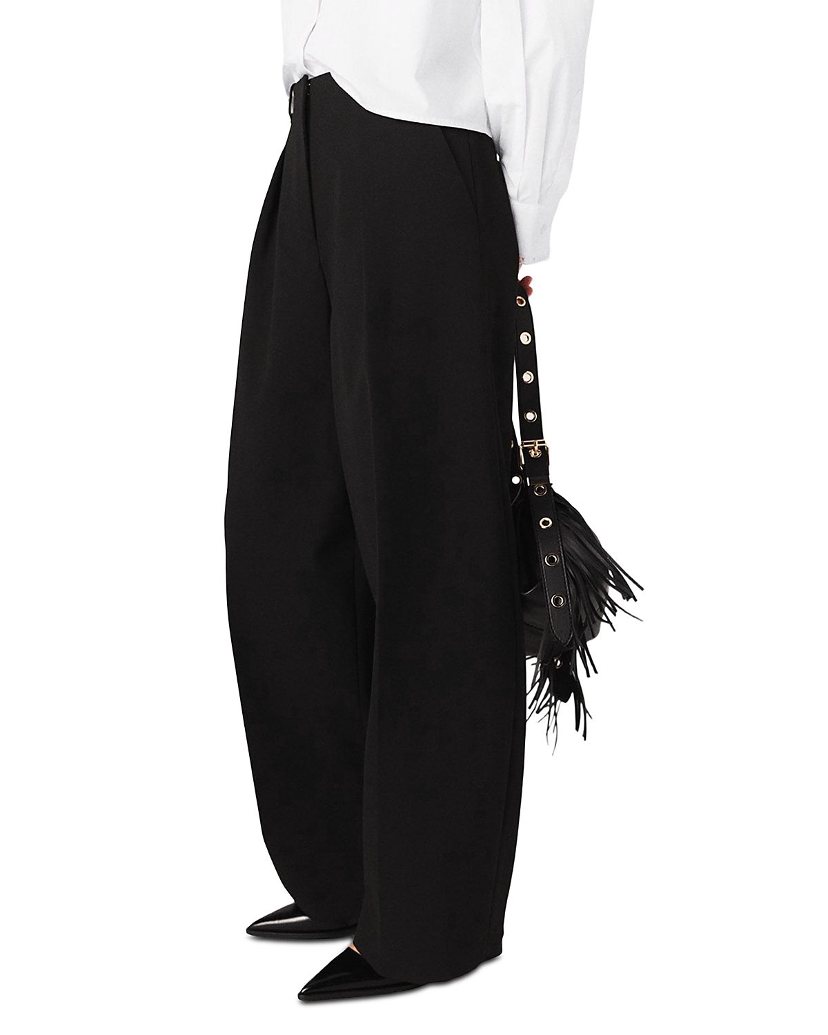 Maje Double Pleated Palazzo Pants