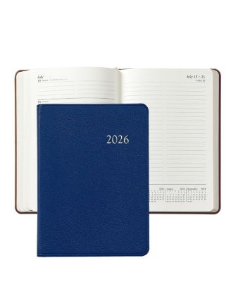  2026 Goatskin Leather Weekly Notebook