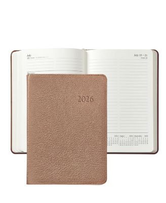  2026 Goatskin Leather Weekly Notebook