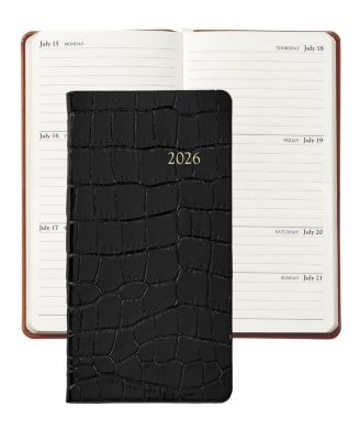  2026 Embossed Croc Leather Pocket Datebook