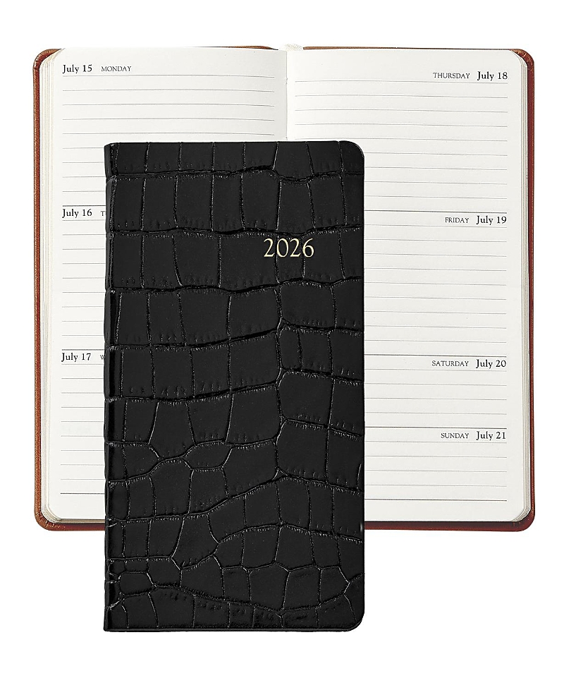 Graphic Image 2026 Embossed Croc Leather Pocket Datebook