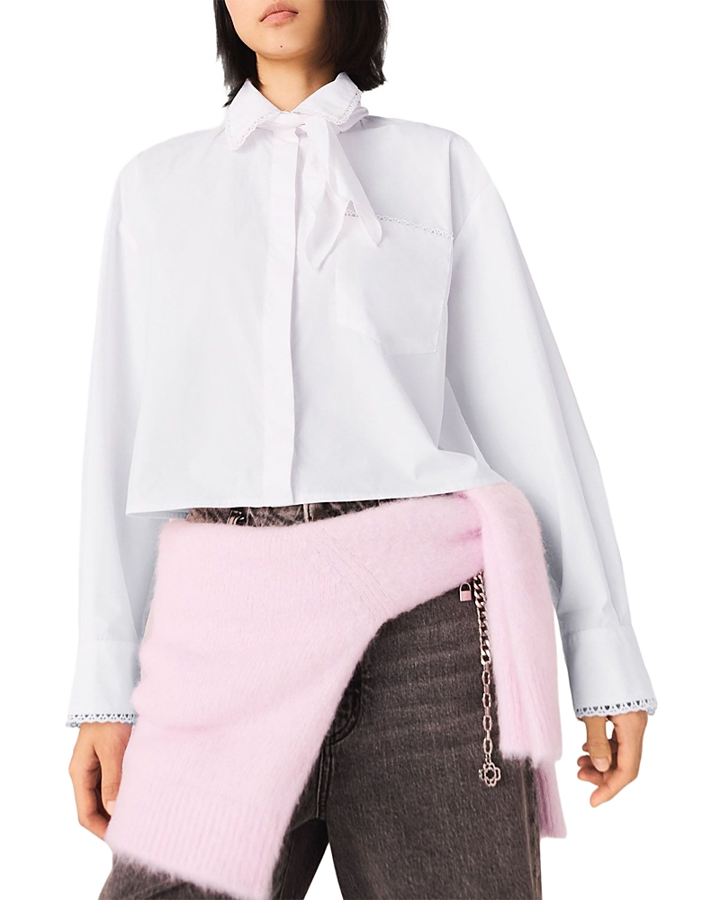 Maje Crochet Collar Shirt