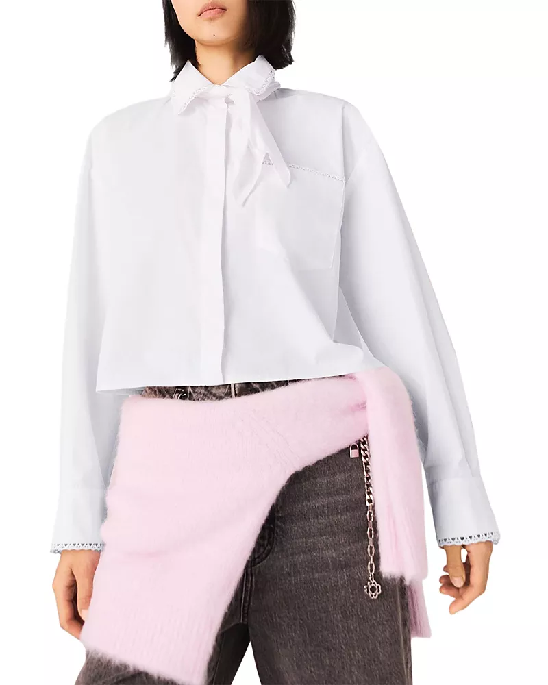Maje Crochet Collar Shirt