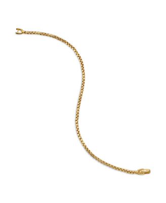 Men's 18K Yellow Gold Chain Box Link Bracelet, 2.7mm