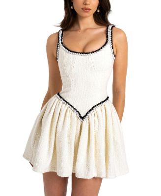 Coco Boucle Tweed V Waist Mini Dress