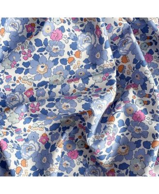 Liberty Fabric Betsy Lavender Blue Print Flat Top Sheet, Queen