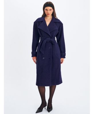  Jaelyn Wool Blend Double-Breasted Belted Coat