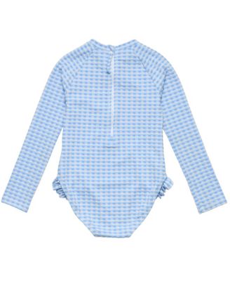 Girls' Seaside Gingham Leg Frill Surf Suit - Little Kid