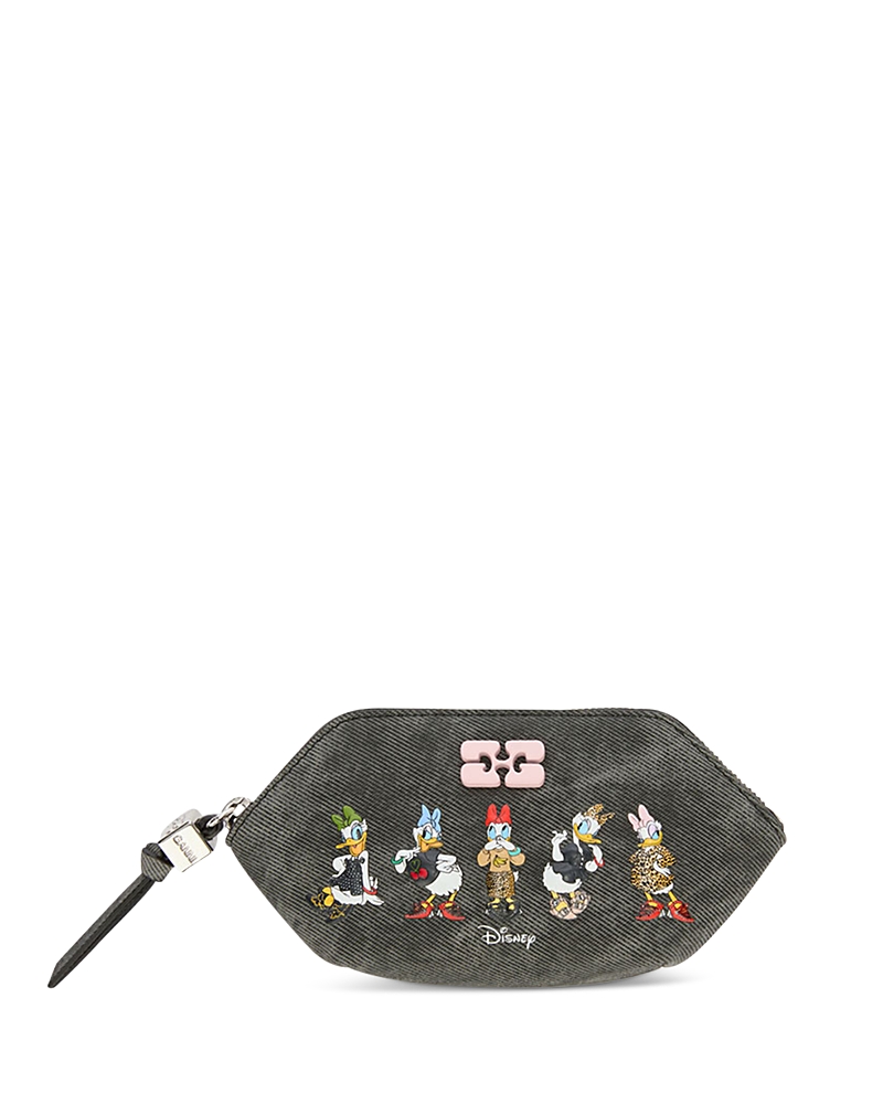 Ganni Bou Daisy Duck Bleached Canvas Coin Purse