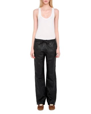 Pocha Crinkled Leather Trousers