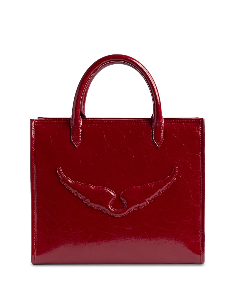 Zadig & Voltaire Angel Tote Crinkled Patent Leather Tote
