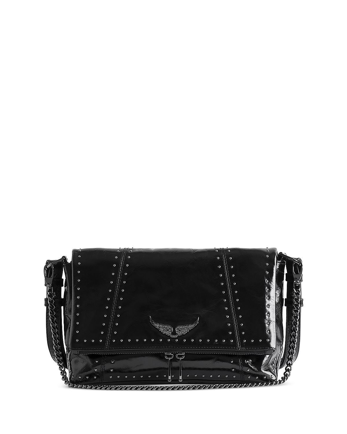 Zadig & Voltaire Rocky Ii Studded Vintage Patent Leather Clutch