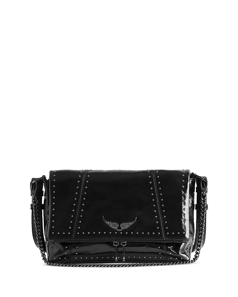 Zadig & Voltaire Rocky Ii Studded Vintage Patent Leather Clutch