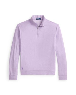 Textured Double-Knit Quarter Zip Sweater