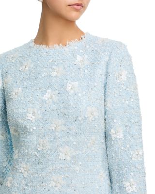 Sequin Tweed Mini Long Sleeve Dress - Exclusive