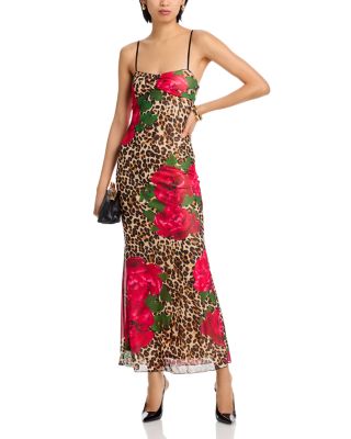 Leopard and Floral Mesh Maxi Dress - Exclusive