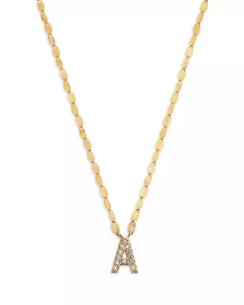 Lana 14K Yellow Gold Diamond Initial A Pendant Necklace, 18