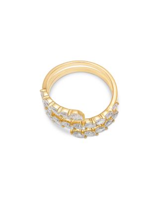 Diamond Marquis Bypass Ring in 14K Yellow Gold, 1.50 tcw