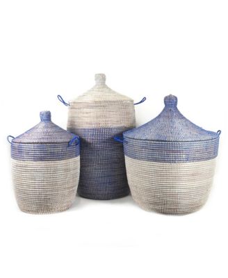 Dou Lid Storage Basket Two-Tone Medium Storage