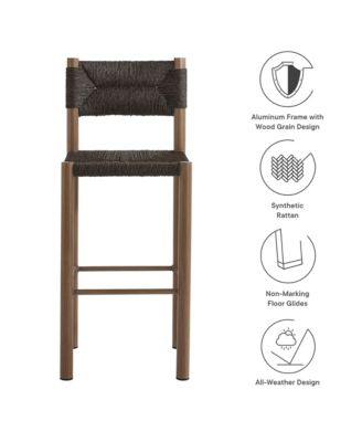 Parkland Outdoor Patio Rattan and Aluminum Bar Stools, Set of 2