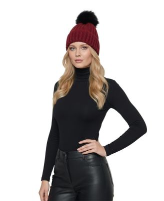  Knit Beanie with Toscana Lamb Pompom