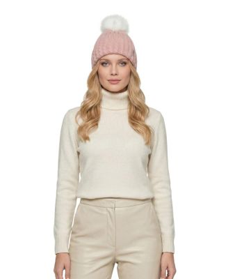  Knit Beanie with Toscana Lamb Pompom