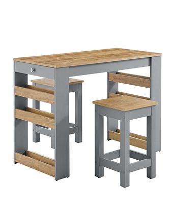Galley Kitchen Island and Stool, Set of 3