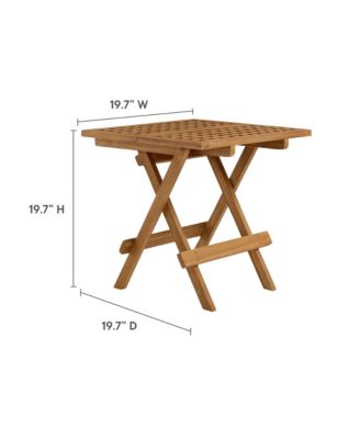 Vienna Outdoor Patio Teak and Rope Folding Lounge Chairs and Side Table, Set of 3