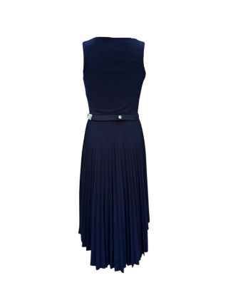  Girls' Pleated High Low Dress with Belt - Big Kid