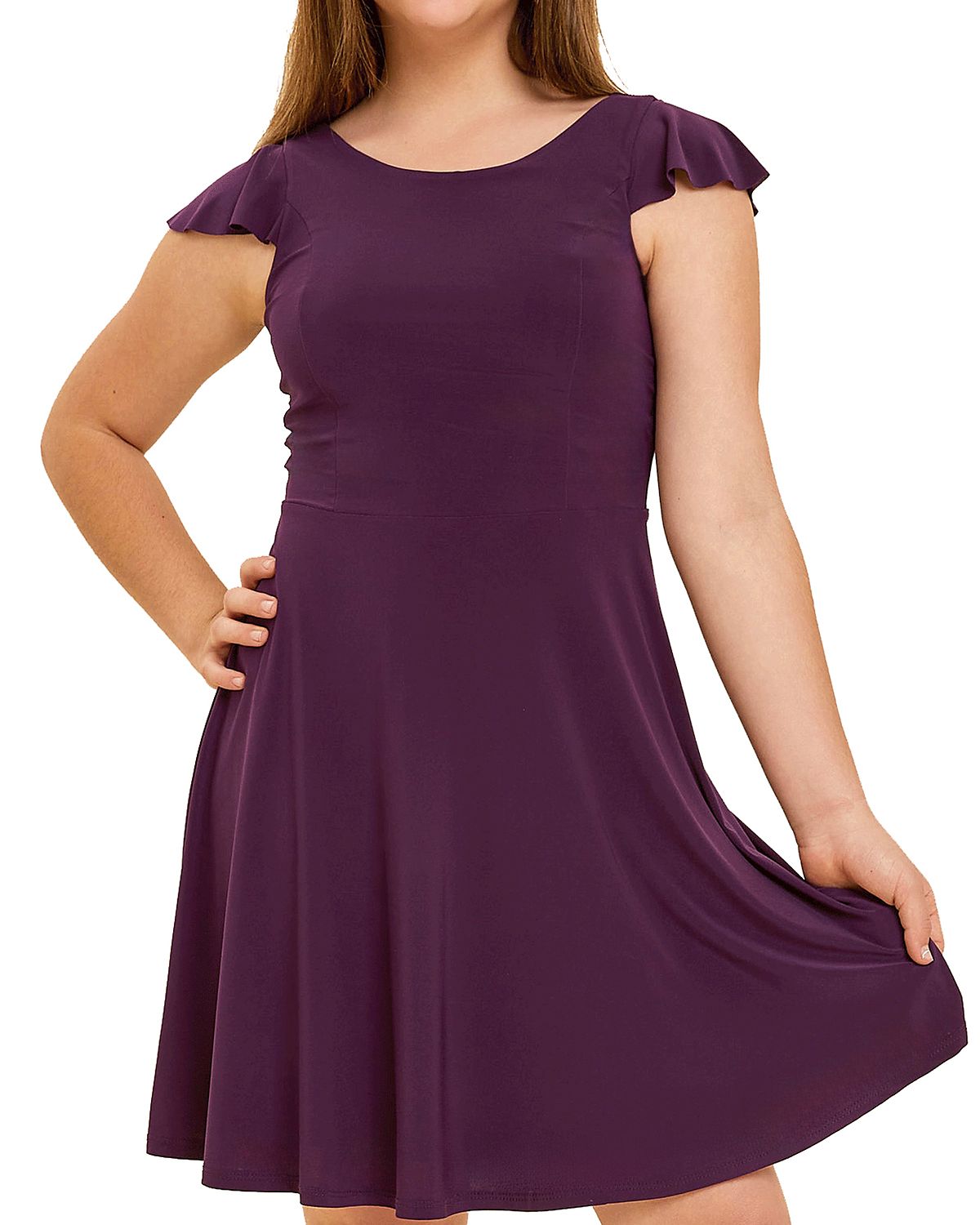 Un Deux Trois Girls' Flutter Sleeve Dress - Big Kid
